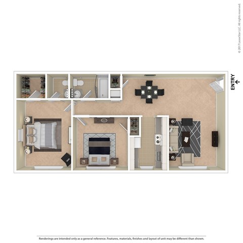 A floor plan of a house with a kitchen, living room, dining room, and bathroom.